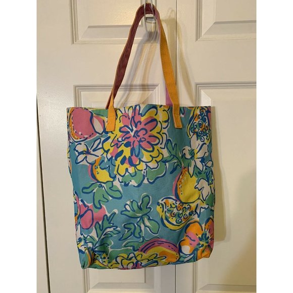 Lilly Pulitzer For Estee Lauder Collab Floral Print Shoulder Tote Shopping Bag - Picture 10 of 10